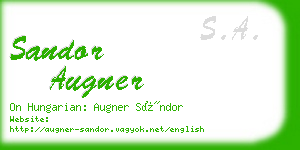 sandor augner business card